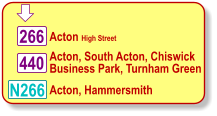 Acton High Street  266 N266 440 Acton, South Acton, Chiswick Business Park, Turnham Green   Acton, Hammersmith