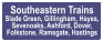 Southeastern Trains Slade Green, Gillingham, Hayes,  Sevenoaks, Ashford, Dover, Folkstone, Ramsgate, Hastings