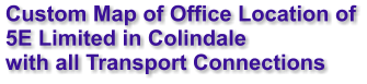 Custom Map of Office Location of 5E Limited in Colindale with all Transport Connections