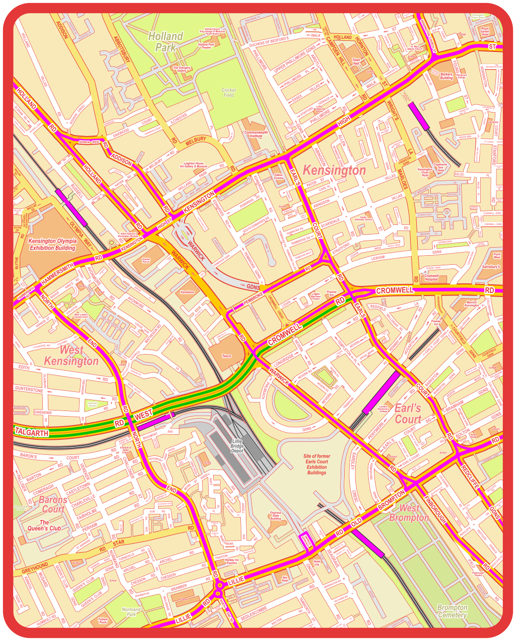 WARWICK ADDISON WARWICK GDNS ABBOTSBURY RD RD    MELBURY RD CAMPDEN  HILL ST HORNTON HOLLAND ST LA WRIGHT’S MARLOES RD CHENISTON GDNS GDNS PL KNARESBOROUGH COURTFIELD COURTFIELD GDNS RD STAR RD GREYHOUND OLYMPIA   WAY BLYTHE RD MACLISE RD SINCLAIR RD BEACONSFIELD TERRACE RD BLYTHE RD BLYTHE RD HAZLITT RD CAMPDEN  HILL RD CROMWELL   CRESC ALLEN ST RD ABINGDON ABINGDON VILLAS VILLAS SCARSDALE STRATFORD RD LEXHAM GDNS EDWARDES SQ PEMBROKE SQ PEMBROKE SQ PEMBROKE SQ PEMBROKE VILLAS EDWARDES      SQ SOUTH EDWARDES SQ EDWARDES    SQ PEMBROKE   GDNS PEMBROKE GDNS PATER     ST COPE  PL WYNNSTAY GDNS IVERNA                             GDNS RD ARGYLL PHILLIMORE GDNS UPPER PHILLIMORE GDNS PHILLIMORE      PL ESSEX           VILLAS STAFFORD         TERRACE PHILLIMORE WALK DUCHESS OF BEDFORD’S WALK ST YOUNG DERRY ST STANFORD RD KENSINGTON COURT MELBURY           RD HOLLAND PARK RD HOLLAND VILLAS RD ADDISON   CRESC COURT OAKWOOD OAKWOOD COURT ILCHESTER PL RUSSELL RD NAPIER       RD FAIRFAX PL HOLLAND GDNS RUSSELL GDNS MEWS RUSSELL GDNS ELSHAM   RD RD AVONMORE AVONMORE RD MATHESON RD LISGAR   TERR NORTH STANWICK RD NORTH END CRESC STONOR RD END    CRESC MORNINGTON AVE EDITH   VILLAS RD EDITH GUNTERSTONE RD RD GWENDWR GLAZBURY RD RD TREVANION VERNON  ST SOUTHCOMBE  ST BISHOP KING’S     RD EARSBY ST ST GORLESTON EARSBY ST FITZJAMES AVE FITZGEORGE  AVE RD COURT BARON’S RD COMERAGH BARTON RD RD PALLISER CHALLONER ST VEREKER RD RD CASTLETOWN RD RD CHARLEVILLE FAIRHOLME RD RD PERHAM RD NORMAND RD CHESSON RD ARCHEL RD TURNEVILLE RD ARCHEL TURNEVILLE RD RD CHESSON BRAMBER RD BRAMBER RD MULGRAVE   RD RD MUSARD RD KINNOUL HUMBOLT RD GDNS QUEEN’S  CLUB QUEEN’S  CLUB QUEEN’S  CLUB GDNS GDNS RD RD ONGAR SEAGRAVE RD SEDLESCOMBE TAMWORTH      ST MERRINGTON RD HILDYARD RD RD RACTON AISGILL MUND      ST AISGILL AVE AVE RD MARCHBANK IVATT PL IVATT PL RD THAXTON THAXTON RD    BEAUMONT  CRESC BEAUMONT AVE GIBBS GREEN GIBBS GREEN CRESC EARDLEY KEMPSFORD GDNS RD REDCLIFFE SQ WHARFEDALE ST COLEHERNE RD REDCLIFFE SQ REDCLIFFE SQ REDCLIFFE SQ REDCLIFFE SQ IFIELD WESTGATE         TERRACE REDCLIFFE ST COLEHERNE     MEWS EARL’S COURT SQ EARL’S  COURT  GDNS SQ EARL’S  COURT  SQ EARL’S  COURT  SQ RD PENYWERN GDNS BRAMHAM GDNS BOLTON BRAMHAM GDNS COLLINGHAM  GDNS COLLINGHAM GDNS LAVERTON PL GDNS BARKSTON BARKSTON         GDNS HESPER MEWS HOGARTH RD HOGARTH  PL RD KENWAY LA REDFIELD WALLGRAVE   RD RD LONGRIDGE NEVERN             RD TEMPLETON      PL NEVERN SQ NEVERN SQ NEVERN SQ NEVERN       SQ NEVERN        PL SPEAR  MEWS NEVERN PL TREBOVIR RD PHILBEACH GDNS COURTFIELD RD COLLINGHAM PL COLLINGHAM GDNS LEXHAM GDNS CORNWALL  GDNS LEXHAM GDNS PENNANT  MEWS CORNWALL GDNS WALK LEXHAM WALK CORNWALL  GDNS CORNWALL GDNS LEXHAM GDNS MEWS CORNWALL MEWS WEST OSTEN MEWS KINGSLEY MEWS ELDON RD COTTESMORE GDNS ST. ALBANS GROVE THACKERAY  ST ANSDELL ST SOUTH END SOUTH  END  ROW ANSDELL ST KENSINGTON COURT  MEWS KELSO PL KELSO       PL ST. MARGARET’S LA ST. MARY’S PL ST. MARY’S          PL ST. MARY’S GATE STONE HALL GDNS STONE HALL GDNS ABBOTS WALK STONE HALL PL DEVONDHIRE PL THOMAS PL CHANTRY  SQ BEATRICE          PL TANYA PL KENSINGTON SQ KENSINGTON COURT KENSINGTON     COURT KENSINGTON COURT LANCER  SQ BARKERS ARCADE PALACE   GREEN OLD BARRACKS PALACE            AVE OLD COURT PL KENSINGTON CHURCH COURT KENSINGTON CHURCH WALK KENSINGTON CHURCH WALK GREGORY  PL THORNTON  PL HOLLAND PL CARMEL COURT GORDON PL GORDON  PL MEWS DRAYSON HORNTON ST PITT ST GDNS ACADEMY SHELDRAKE  PL SHELDRAKE  PL SHELDRAKE  PL PHILLIMORE GDNS CL TROY COURT PHILLIMORE WALK WALK HOLLAND MELBURY         COURT PARK  CL ST.    MARY   ABBOT’S   TERR STRANGWAYS                        TERR NAPIER             PL NAPIER CL NAPIER   PL FARLEY COURT OAKWOOD LA ABBOTSBURY  CL ABBOTSBURY  CL ABBOTSBURY  CL ABBOTSBURY  CL SOMERSET  SQ SOMERSET         SQ WOODSFORD  SQ WOODSFORD  SQ MACLISE  RD HAZ- LITT  MEWS LYONS WALK MUNDEN   ST CHARLOTTE  MEWS AURIOL RD BARONS KEEP BARONS KEEP COMERAGH  MEWS BARON’S  COURT RD CHALLONER CRESC LANFREY PL CHEESEMANS TERR CHEESEMANS TERR MAY ST SUN           RD SUN SUN           RD RD VINE  SQ SHUTERS SQ MAY ST ST. ANDREWS RD NORMAND MEWS TASSO  RD ABBEY GDNS DISBROWE RD JERVIS RD CHESTNUT COURT CHESTNUT ALLEY CLEM   ATTLEE   COURT FANE ST BEAUFORT MEWS GEORGE’S SQ PEABODY  ESTATE PEABODY  ESTATE BEAUFORT COURT ANSELM RD HALFORD                        RD MICKLE- THWAITE RD HERMITAGE VILLAS OSWALDS STUDIOS LILLIE           YARD LANGTRY  PL RICKETT  ST ROXBY PL BROMPTON  PARK CRESC ADRIAN MEWS COLEHERNE   COURT WETHERBY  MEWS RICH   LA FARNELL  MEWS LAVERTON  MEWS MORTON  MEWS CHILD’S ST CHILD’S PL CHILD’S WALK CHILD’S MEWS REDFIELD MEWS OLD MANOR YARD KRAMER  MEWS CLUNY  MEWS EMPRESS  PL TELEPHONE  PL LERRY  CL FRANKLIN  SQ FRANKLIN  SQ BELLAMY CL STANIER  CL GIBBS  GREEN DIEPPE CL KENSINGTON  HALL GDNS LOGAN PL LOGAN MEWS PEMBROKE WALK PEMBROKE GDNS   CL PEMBROKE STUDIOS ST. MARY ABBOT’S PL EDWARDES PL PEMBROKE GDNS EARLS TERR LEONARD COURT PL PEMBROKE PEMBROKE MEWS PEMBROKE MEWS EARLS WALK RADNOR TERR AVONMORE PL CUMBERLAND CRESC CUMBERLAND CRESC VERNON MEWS THE GRANGE BRIDGE ADDISON PL SAMUEL LEWIS TRUST DWELLINGS KENSINGTON VILLAGE KENSINGTON VILLAGE BECKFORD  CL BECKFORD CL LEXHAM MEWS RADLEY MEWS RADLEY MEWS RADLEY  MEWS FENELON  PL SUNNINGDALE  GDNS  SHAFTESBURY MEWS SCARSDALE STUDIOS STRATFORD STUDIOS BLITHFIELD ST VANTAGE PL ADAM & EVE MEWS ADAM & EVE MEWS ADAM & EVE MEWS EDEN  CL IVERNA COURT IVERNA COURT CHENISTON GDNS CHENISTON GDNS KENSINGTON ARCADE PHILLIMORE TERR SCARSDALE PL CHESTERTON   SQ EARL’S COURT Library School School School School School School School School Library Youth Hostel College School School College Library Cricket Field West Kensington West Brompton Barons Court Earl’s Court  Kensington IVERNA                COURT CROMWELL RD RD CROMWELL KENSINGTON TALGARTH RD WEST KENSINGTON HIGH ST HIGH  ST HAMMERSMITH RD HAMMERSMTH RD KENSINGTON  CHURCH  ST RD BROMPTON OLD RD LILLIE RD LILLIE RD FINBOROUGH GDNS REDCLIFFE RD COURT EARLS WARWICK COURT EARL’S RD RD RD RD HOLLAND HOLLAND RD RD ADDISON RD ADDISON   CRESC RD RD END NORTH NORTH END NORTH       END  RD RD PEMBROKE EMPRESS APPROACH Site of former Earls Court Exhibition Buildings Kensington Olympia Exhibition Building Hilton National Kensington Olympia Charles House Homebase Tesco Sainsbury’s Cromwell Hospital Marriott Kensington Premier Inn Premier Inn LAMDA MacOwen Theatre Town Hall Commonwealth Institute Leighton House Art Gallery & Museum The Orangery Gallery Holland Park Theatre Holland House King George VI Memorial Youth Hostel Linley  Sambourne  House  St. Mary Abbots Church  Royal Garden  Hotel  Richmond College  Copthorne Tara  Hotel  Kensington Close  Hotel  Odeon Cinema  Coptic Orthodox Church  University  London Electronics College  The Queen’s Club Ibis Hotel Hotel Lily Empress State Building Fulham Pools Institute of Indian  Culture West London County Court Finborough Theatre  Barkers Building Holland Park Kensington Palace Green Gwendwr Garden Normand Park Hammersmith Cemetery Lillie Bridge Depot Brompton  Cemetery  Point West Holiday Inn Express Linley  Sambourne  House  University  Institute of Indian  Culture Hammersmith Cemetery LILLIE           SQUARE