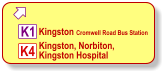  Kingston, Norbiton,  Kingston Hospital K4 K1  Kingston Cromwell Road Bus Station