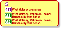  West Molesey Central Square West Molesey, Walton-on-Thames,  Hersham Rydens School 411 681 881 West Molesey, Walton-on-Thames,  Hersham Rydens School