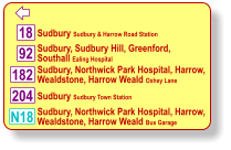 London bus routes 18, 92, 182, 204, 245, H17, N18