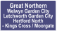 Great Northern Welwyn Garden City Letchworth Garden City Hertford North - Kings Cross / Moorgate